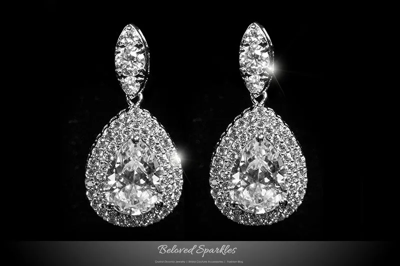 Lorian Pear Drop Chandelier Earrings | 35mm