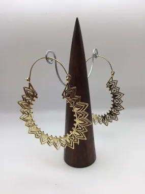 Lotus Chandelier earrings: Brass and Silver Plated Brass.