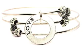 Love Affirmation Ring Triple Style Expandable Bangle Bracelet