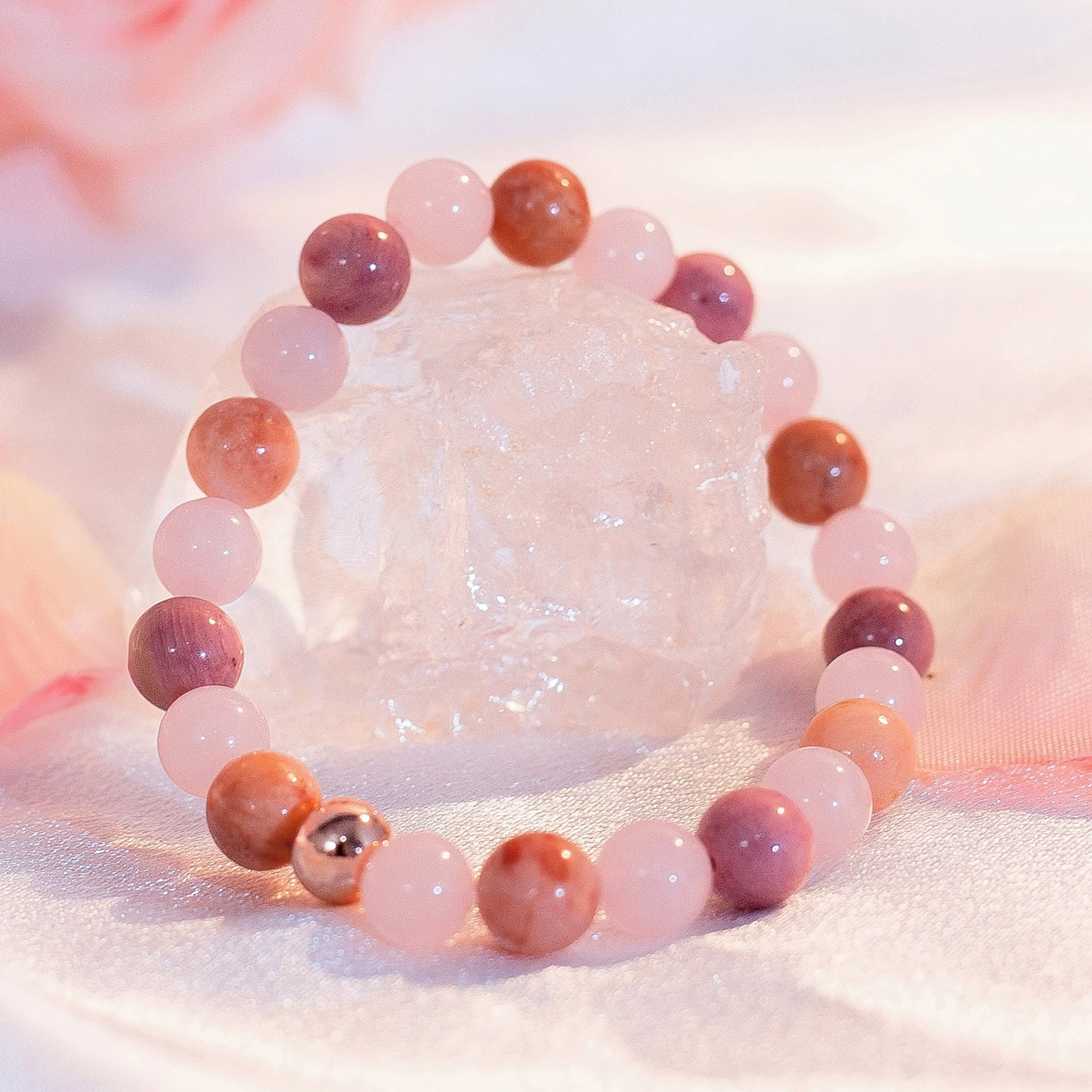 Love & Light Rhodonite Sunstone Rose Quartz Build-Your-Own Bracelet Set