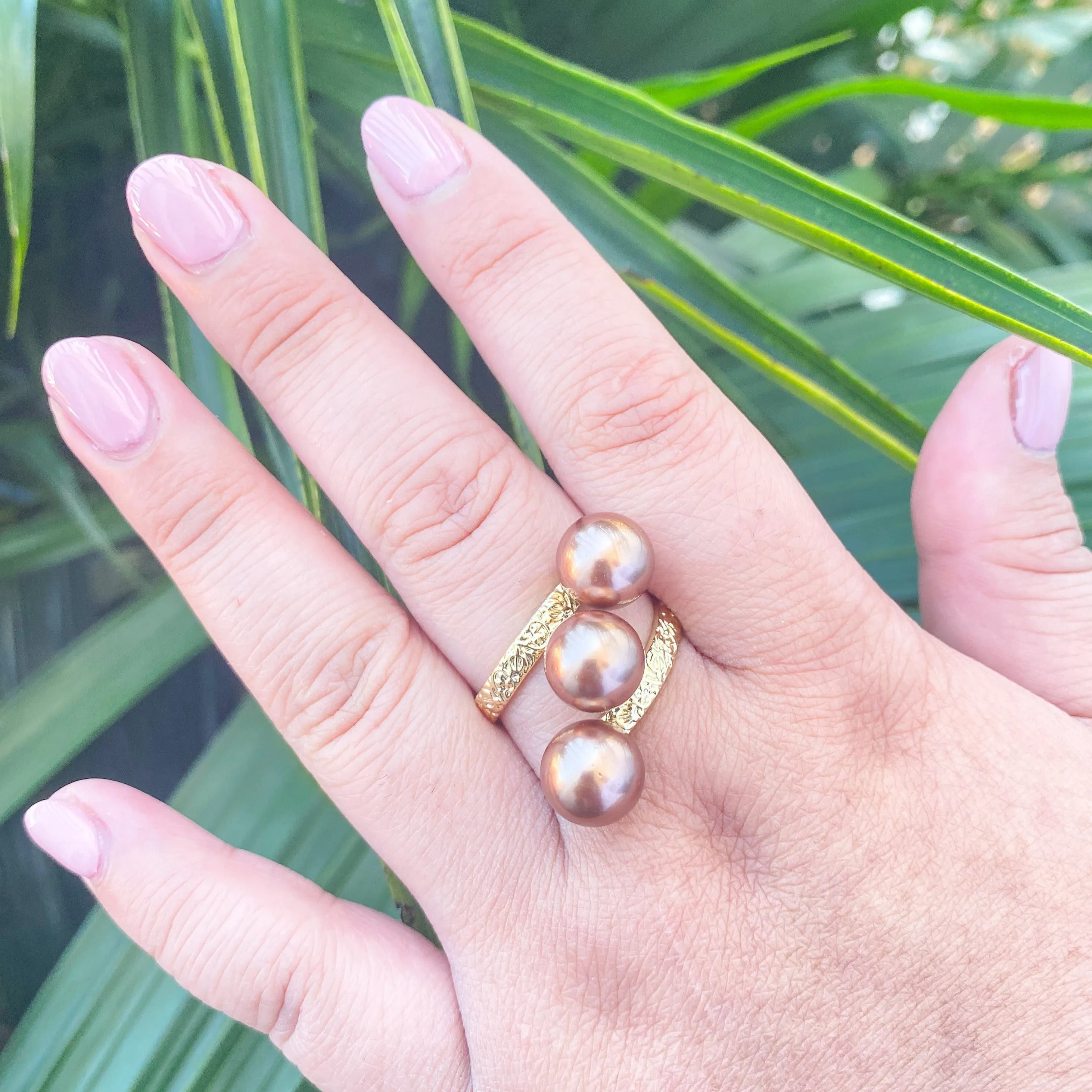 MAHINA RINGS - MULTICOLOUR VARIETY - Premium 3 Shell Pearl Ring