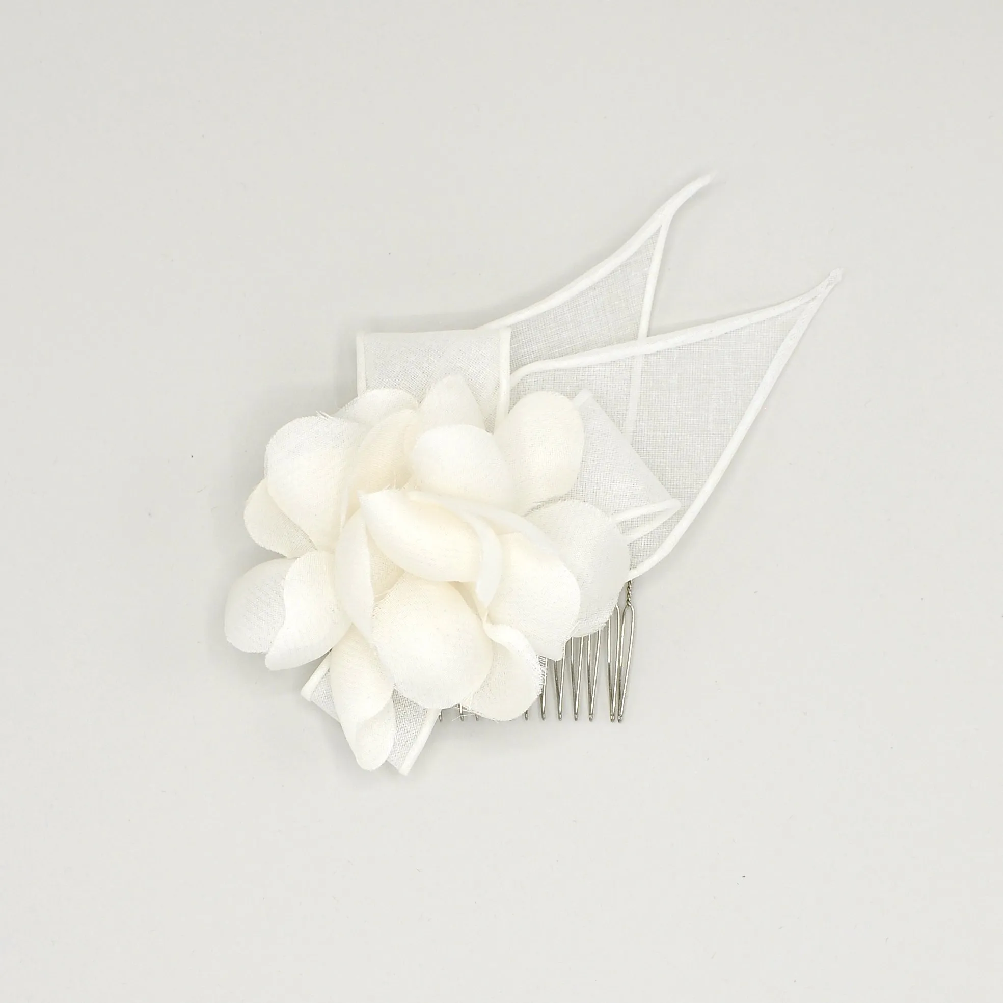 Marina: Organza Flower and Petal Bridal Comb