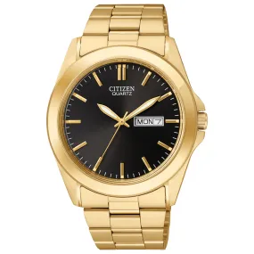 Men's Citizen Quartz Watch with Black Dial