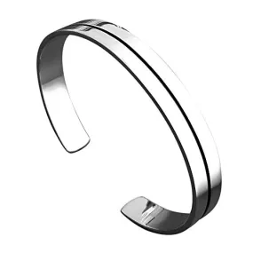 Men's Torque Bangle Bracelet Solid 925 Sterling Silver