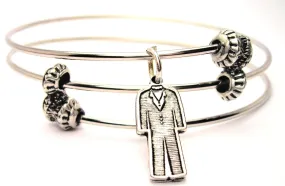 Men's Tuxedo Triple Style Expandable Bangle Bracelet