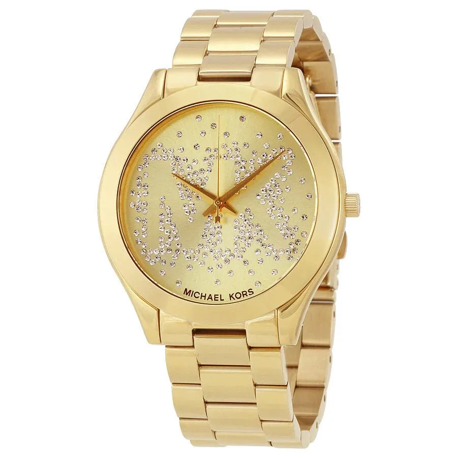 Michael Kors Ladies Watch Slim Runway 42mm Gold MK3590