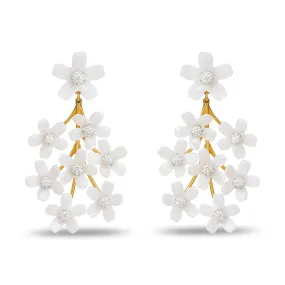 Mother of a Pearl Garden Bouquet Chandelier Earrings