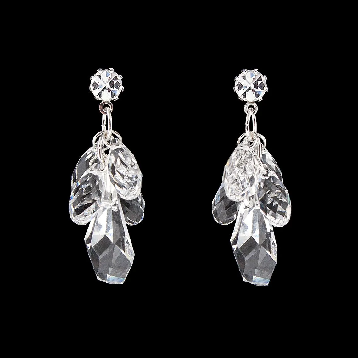 Multi-Drop Crystal Cluster Earrings