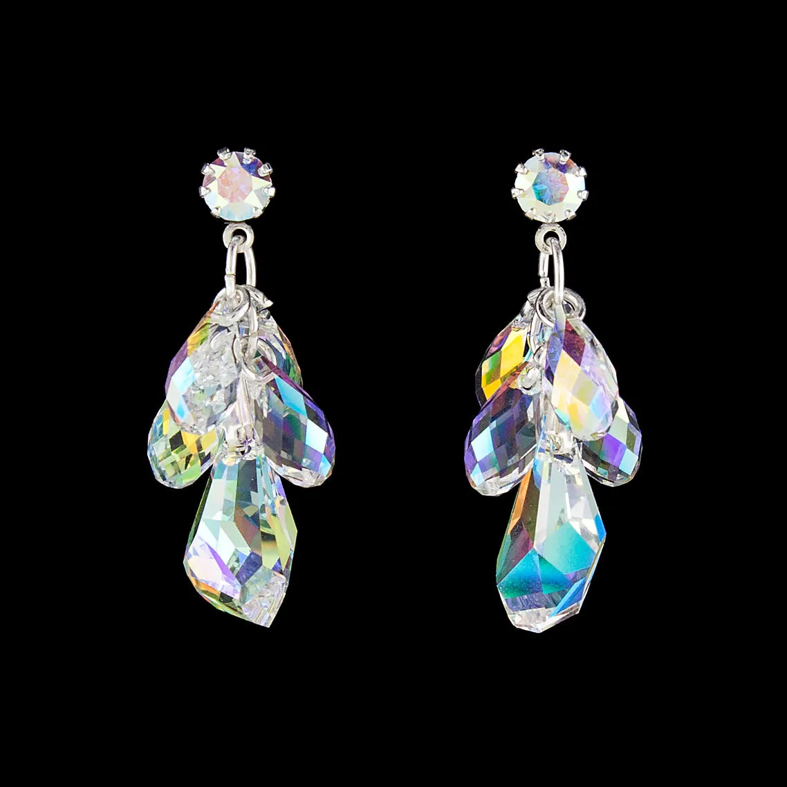 Multi-Drop Crystal Cluster Earrings