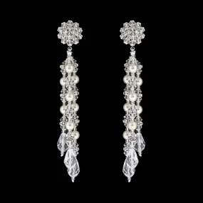 Multi-Drop Pearl & Crystal Earrings