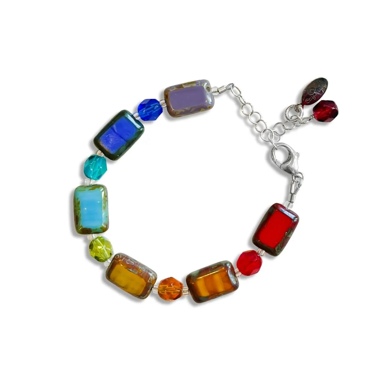 Multicolor Rainbow Beaded Bracelet for Kids, Child Size Trilogy Bracelet