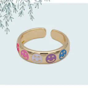 Multicolor Smilie Face Ring