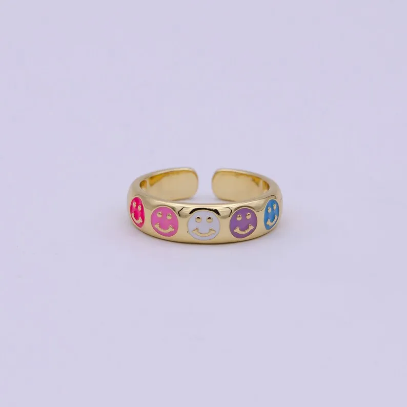 Multicolor Smilie Face Ring