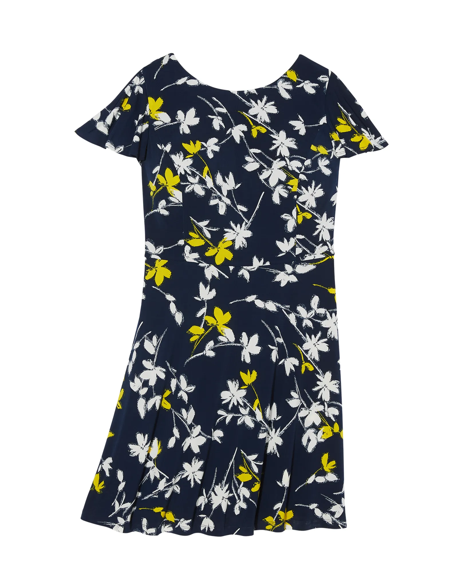 Naomi Floral Print Dress | Navy / Yellow