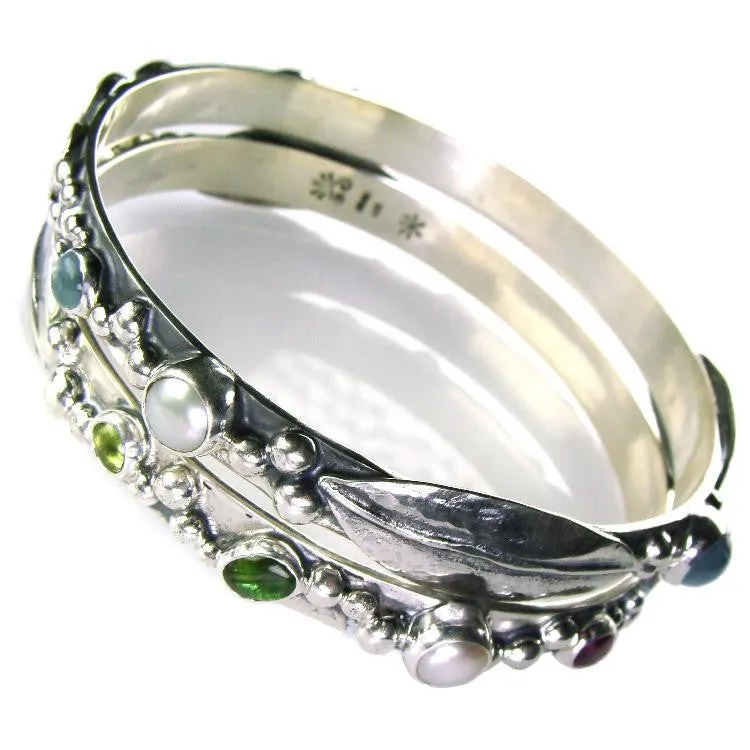 Narrow Spring Meadow Bangle Bracelet