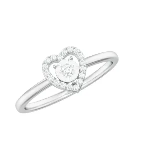 Natural Diamond Heart Promise Ring in Illusion Setting