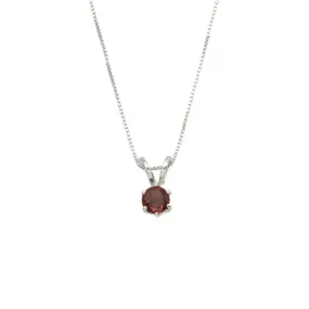 Natural Garnet Pendant - Dainty Red Necklace - January Birthstone Necklace