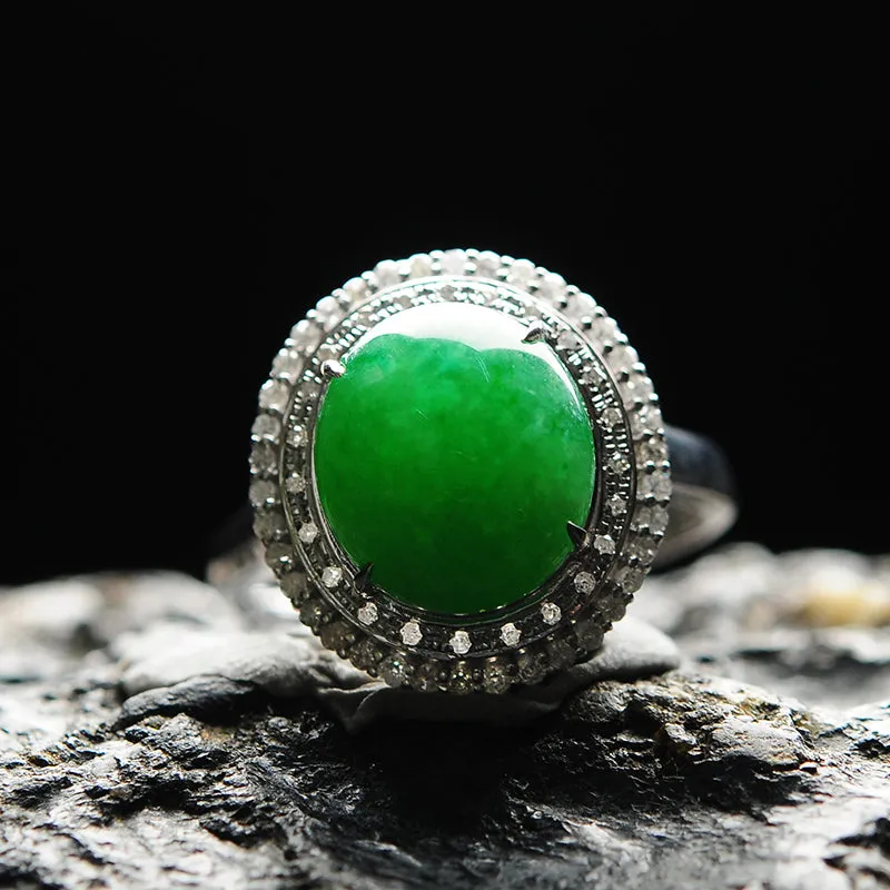 Natural Jade Ring Jadeite Gold Ring RG12