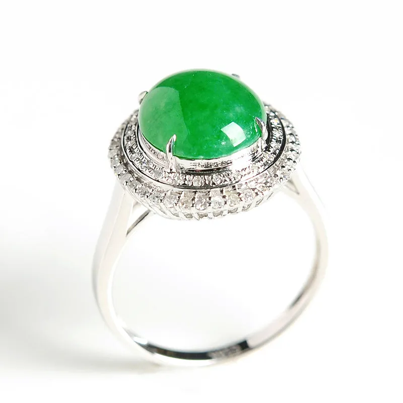 Natural Jade Ring Jadeite Gold Ring RG12