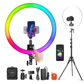 NEEWER SRP18C RGB App Control 2500K-10000K Ring Light Kit