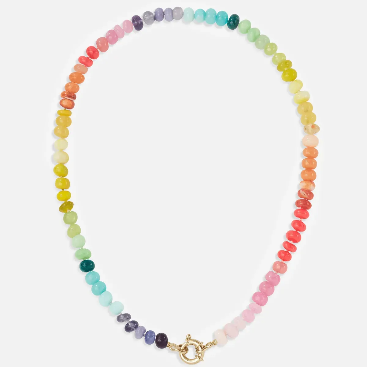 Neon Rainbow Gemstone Necklace