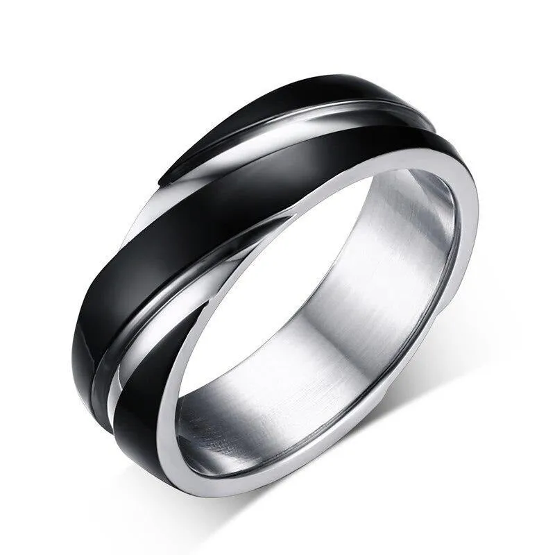 New Punk Vintage Black Stainless  Rings For  Men