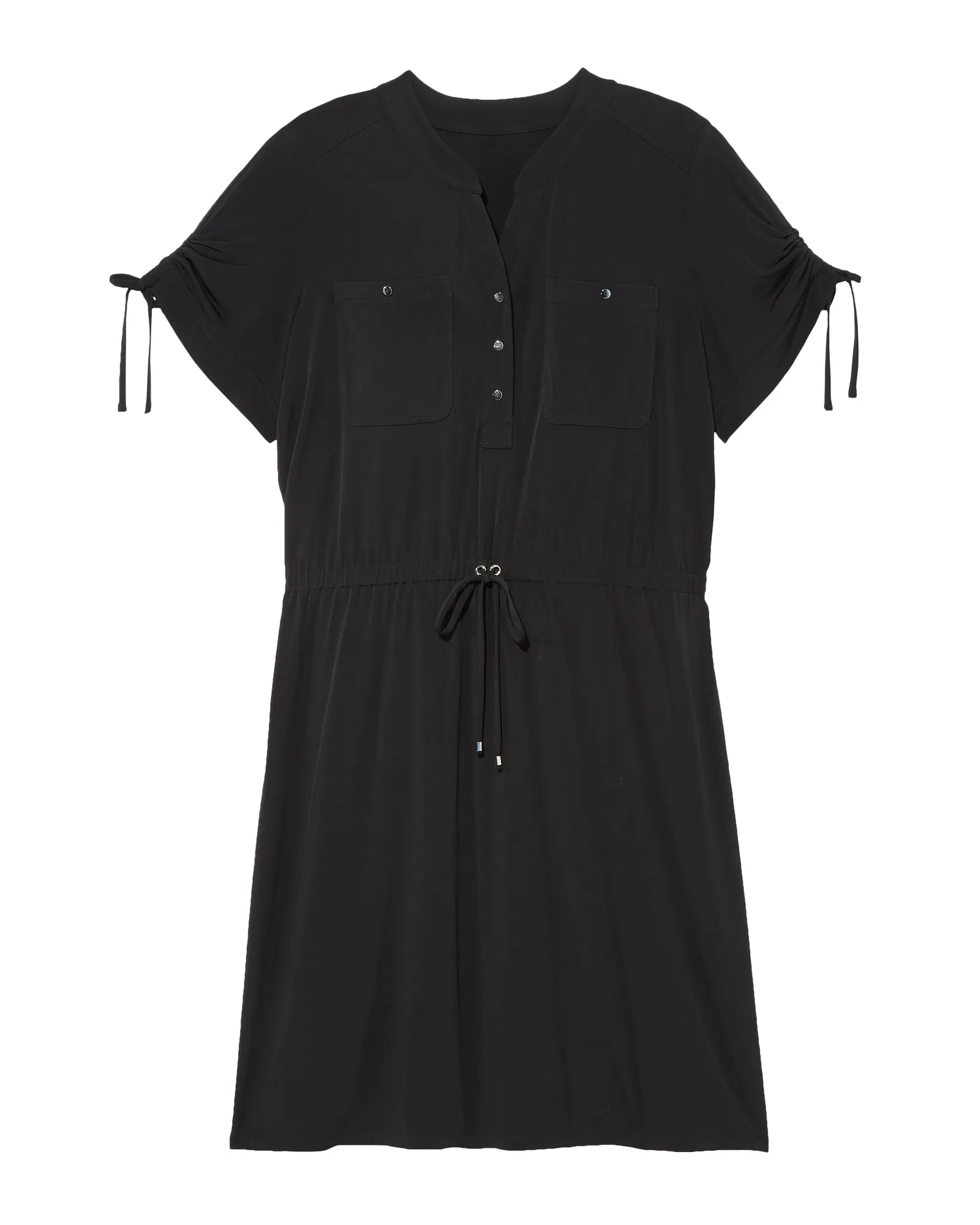 Newport ITY Dress With Tie | Black