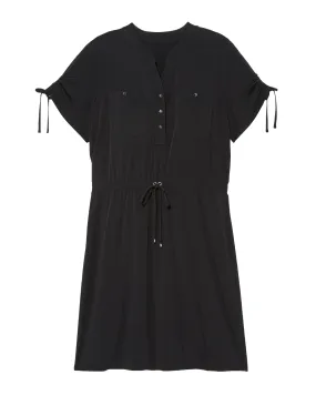 Newport ITY Dress With Tie | Black