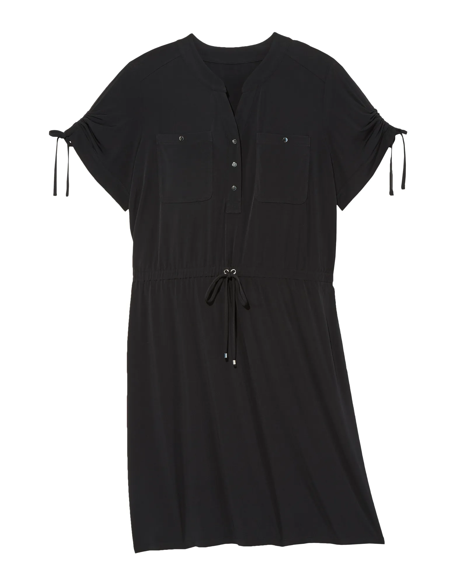 Newport ITY Dress With Tie | Black