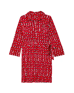 Oak Hill Tie-Waist Shirt Dress | Red / White