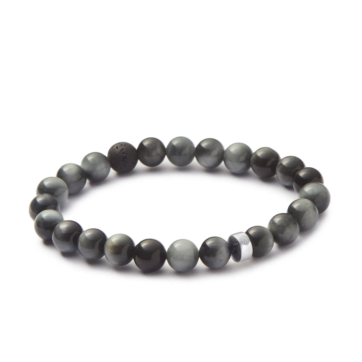 Obsidian & Lava Stone Beaded Bracelet