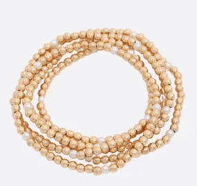 Pearl Ball Beaded Bracelet Set