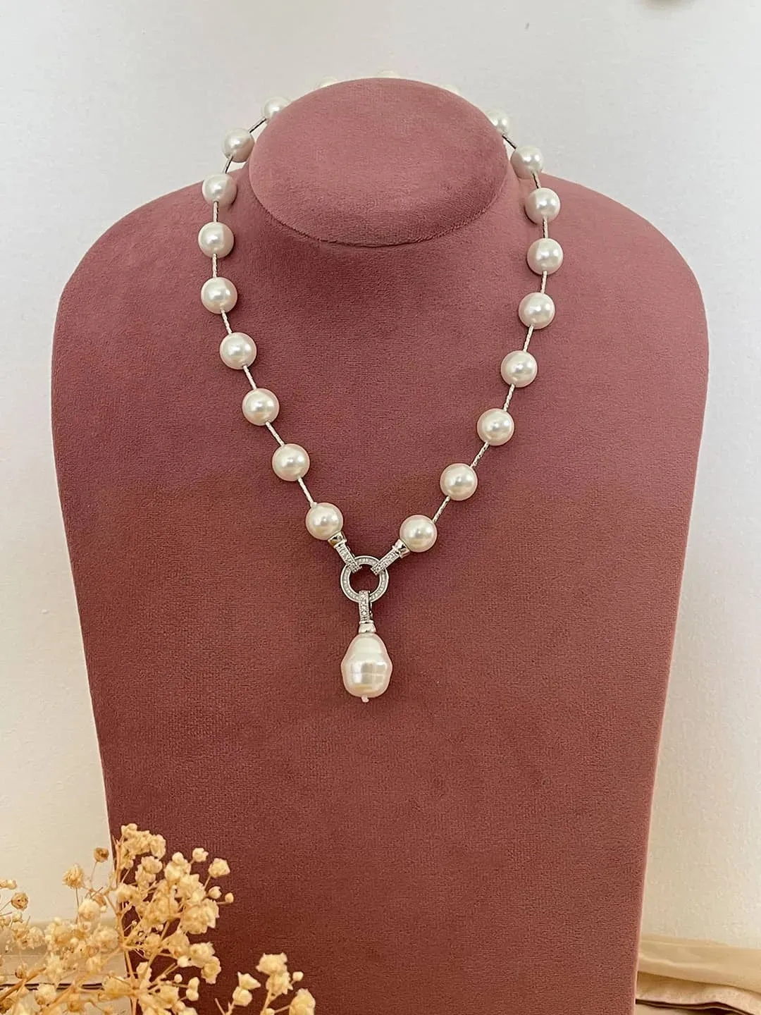 Pearl Long Pendant Necklace