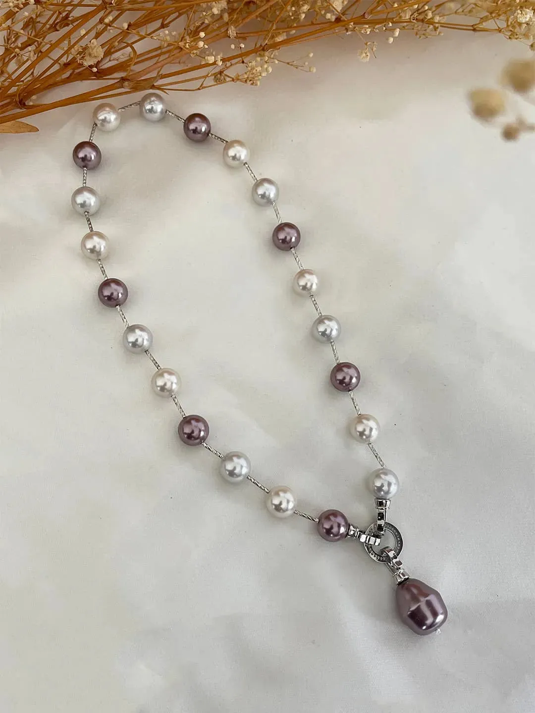 Pearl Long Pendant Necklace