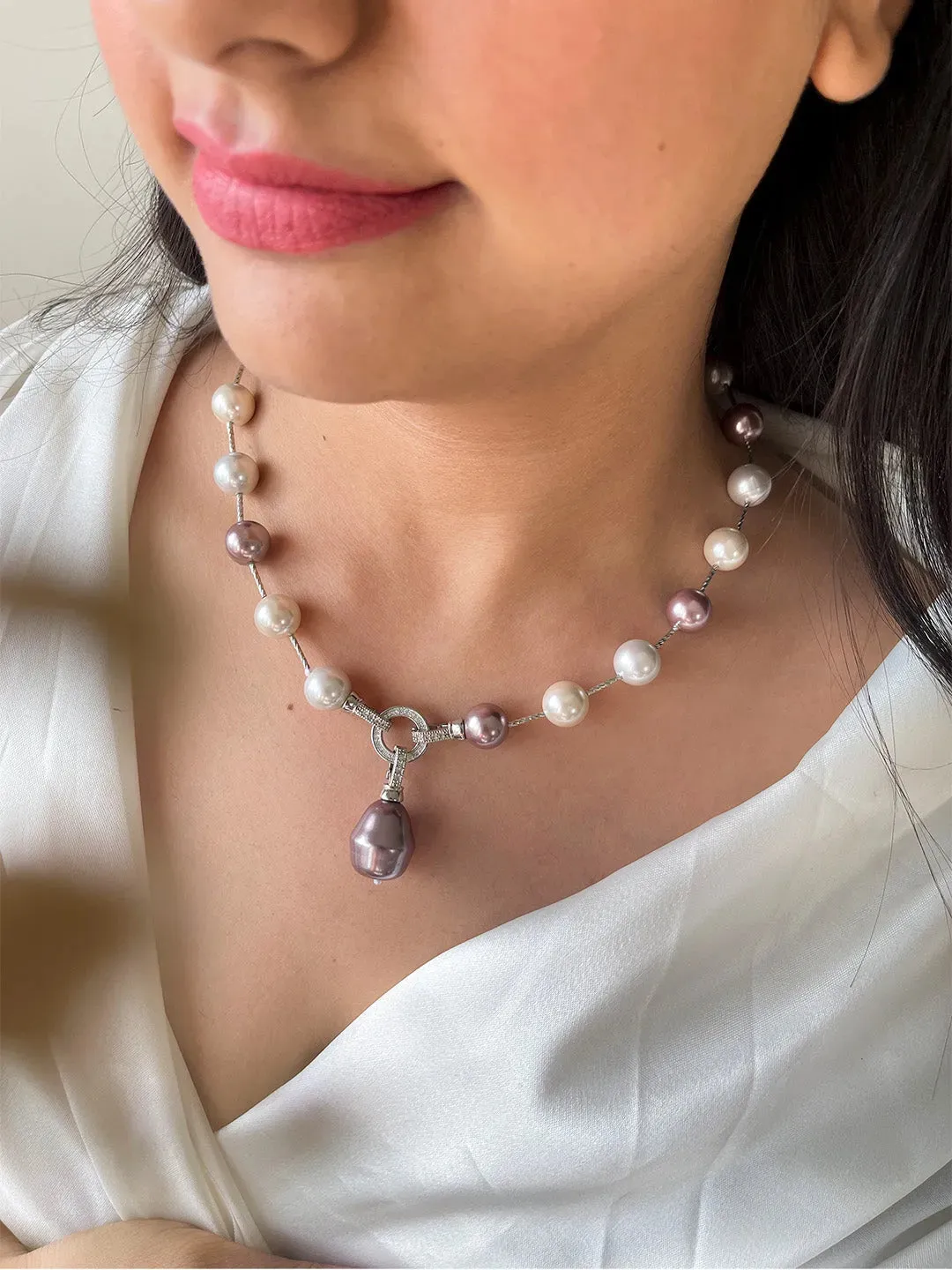 Pearl Long Pendant Necklace