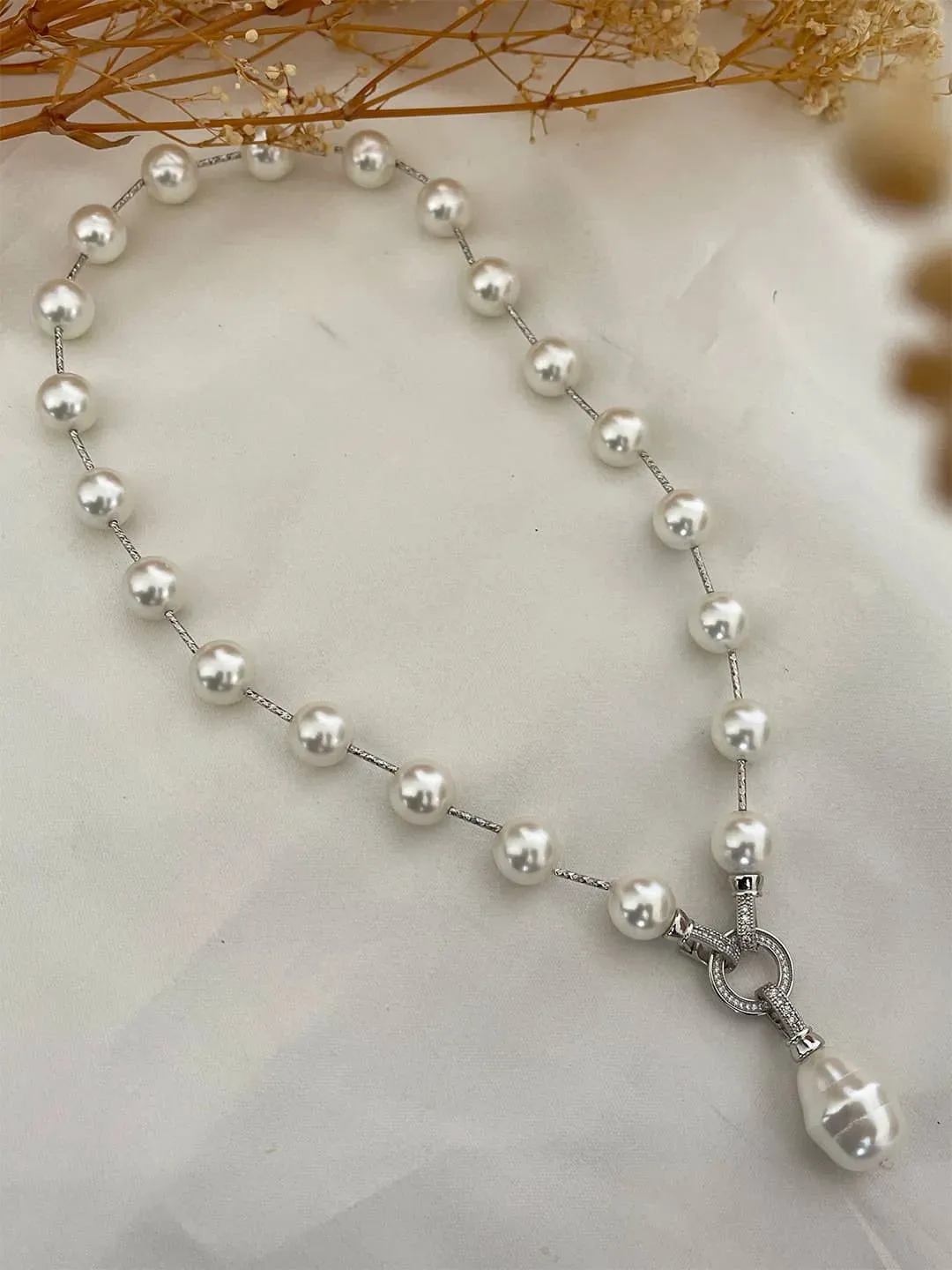 Pearl Long Pendant Necklace