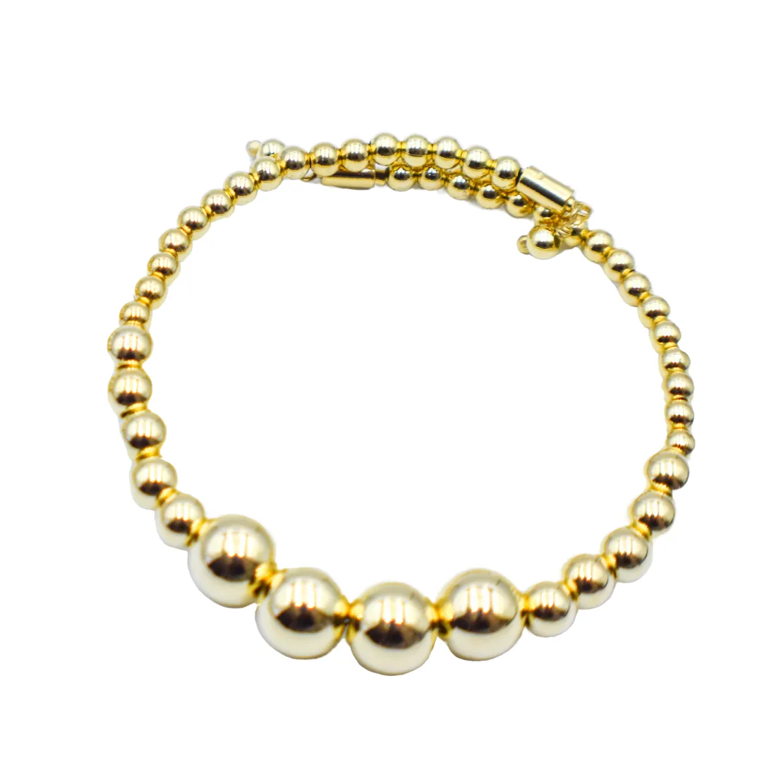 Pelotas Gold Beaded Bracelet (Single Turn)