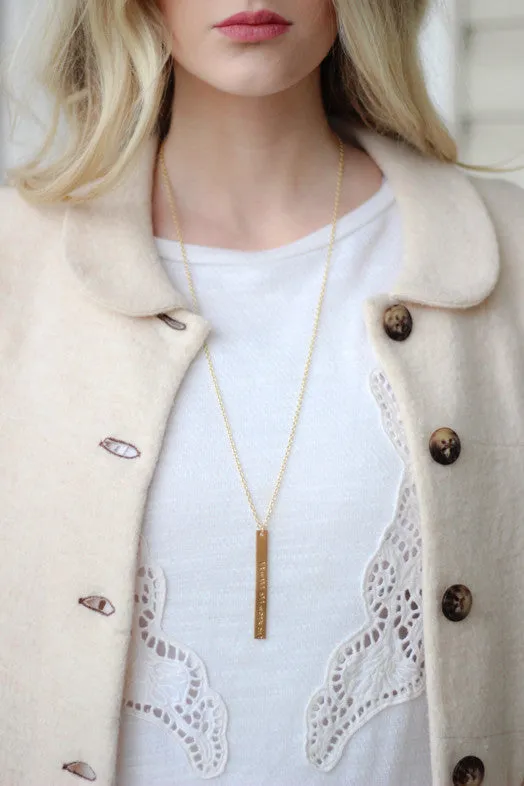 Personalize Long Bar Necklace