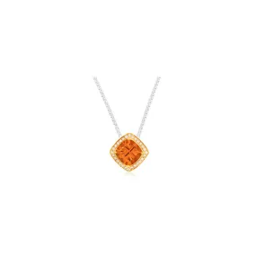 Pietra Collection Petite Citrine and Diamond Two-Tone Pendant