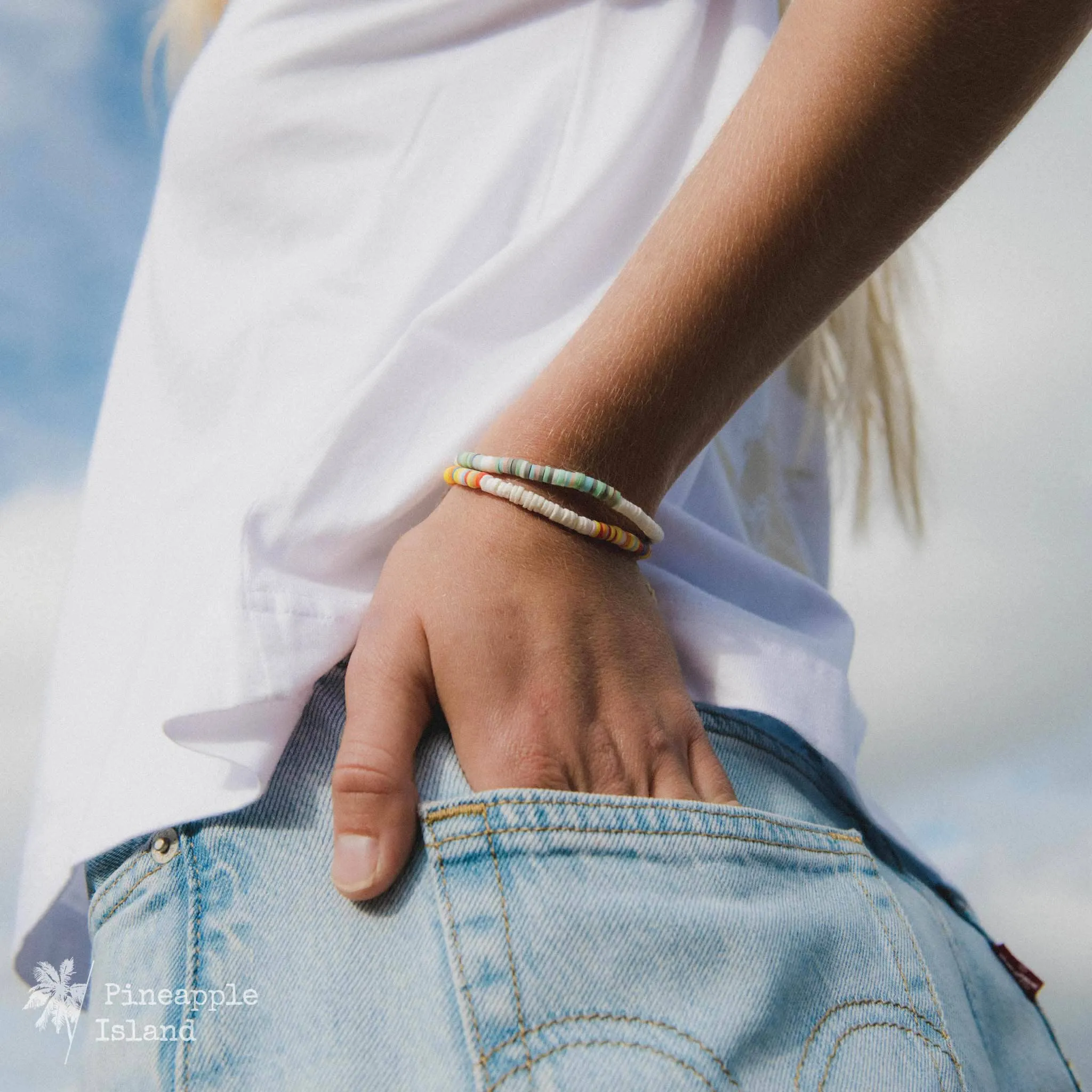 Pineapple Island - Manu Bay Surfer Bracelet, Beach Jewelry: Blue Tones