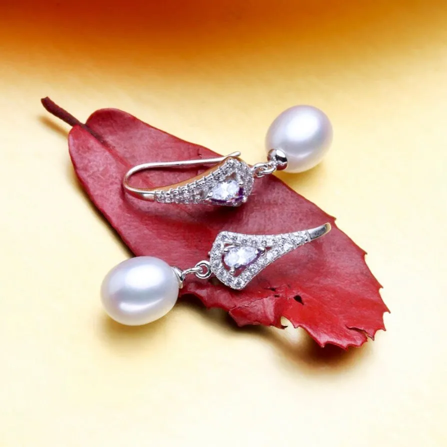 "Colleen" - Freshwater Pearl and Sterling Silver Bridal Earrings