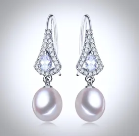 "Colleen" - Freshwater Pearl and Sterling Silver Bridal Earrings