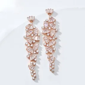 "Elaïa" - Cubic Zirconia Bridal Earrings - Available in Rose Gold, Silver and Yellow Gold