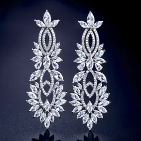 "Giselle" - Silver Cubic Zirconia Bridal Earrings