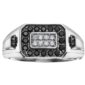 "LUCUS" BLACK /WHITE DIAMOND RING