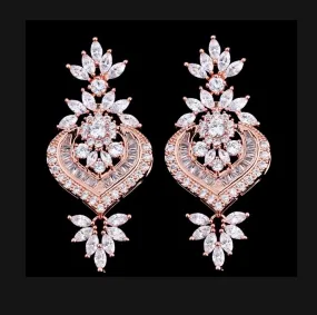 "Narissa" - Art Deco CZ Bridal Earrings - Available in Silver, Rose Gold and Yellow Gold