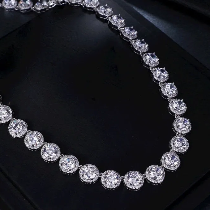 "Whitney" - Silver Cubic Zirconia Bridal Jewelry Set