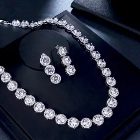 "Whitney" - Silver Cubic Zirconia Bridal Jewelry Set