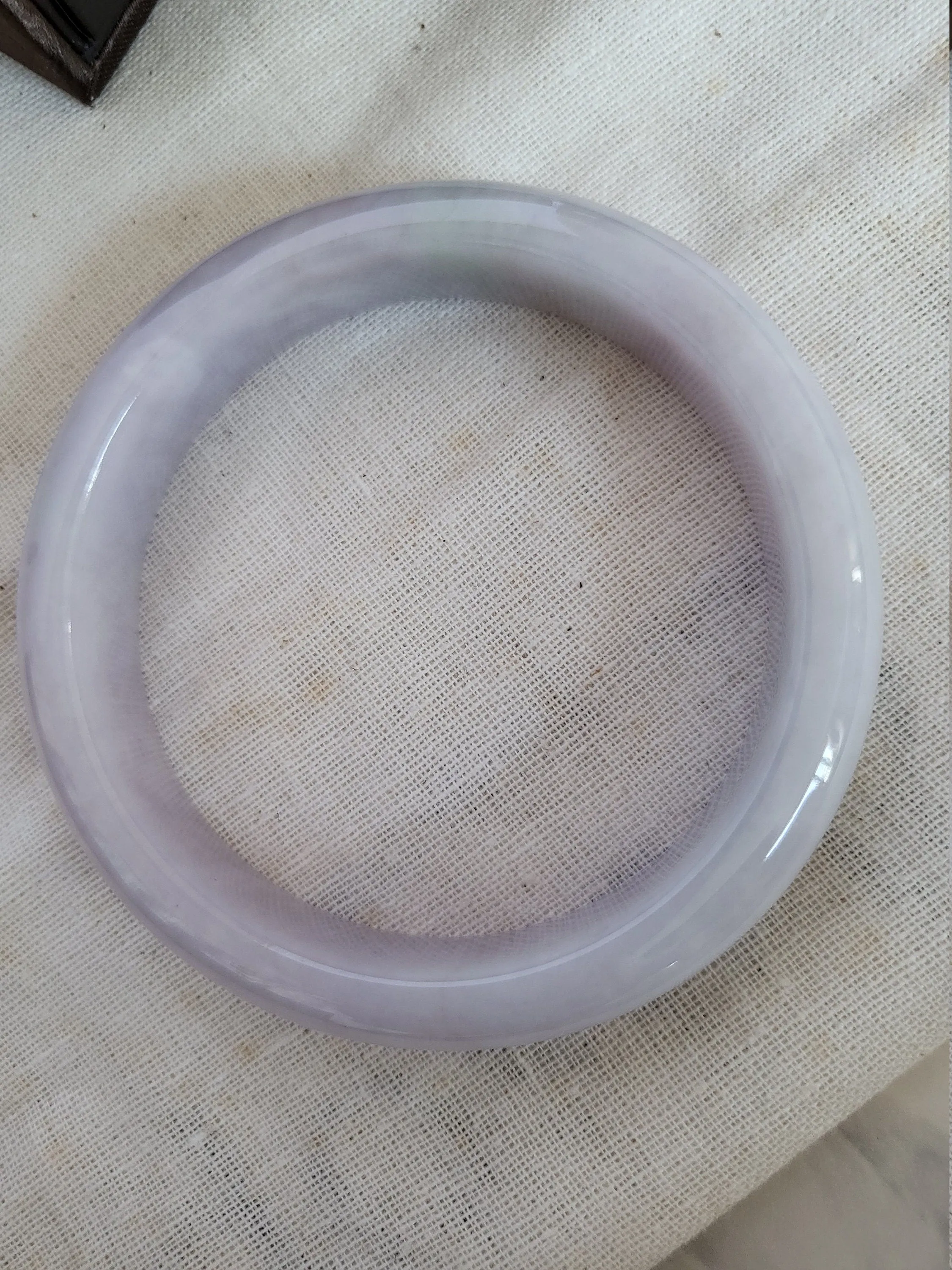 RESERVED RARE Grade A Translucent Light Purple Lavender Natural Jade Wide Bangl]e