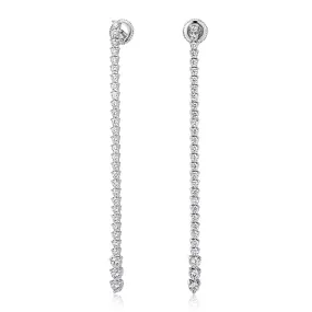 Round Brilliant drop earrings with 2.28 carats* of diamond simulants in sterling silver